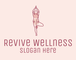 Rehabilitation - Pink Yoga Monoline logo design