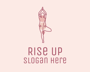 Pink Yoga Monoline logo design