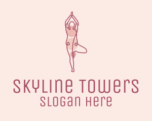 Pink Yoga Monoline logo design