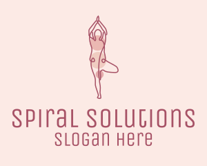 Pink Yoga Monoline logo design