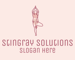 Pink Yoga Monoline logo design