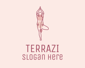 Pink Yoga Monoline logo design