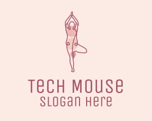 Pink Yoga Monoline logo design