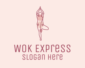 Pink Yoga Monoline logo design