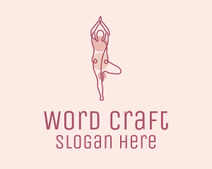 Pink Yoga Monoline logo design