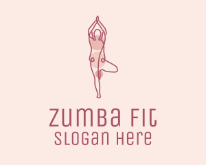 Zumba - Pink Yoga Monoline logo design