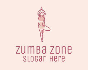 Zumba - Pink Yoga Monoline logo design