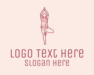 Pink - Pink Yoga Monoline logo design