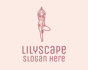Pink Yoga Monoline logo design