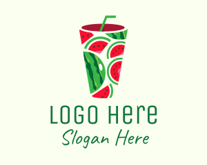 Watermelon Tropical Drink Logo