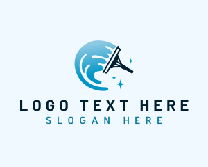 Clean - Cleaning Squeegee Sanitation logo design