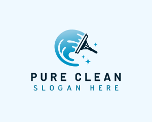 Cleaning Squeegee Sanitation logo design