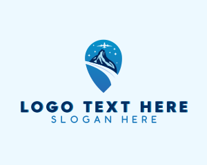 Location - Travel Airplane Mountain logo design