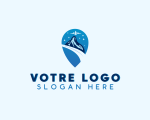 Travel Airplane Mountain Logo