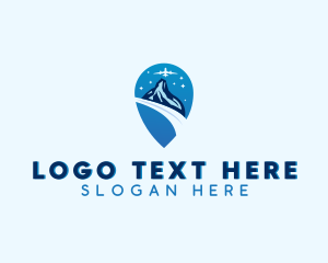 Travel Airplane Mountain Logo