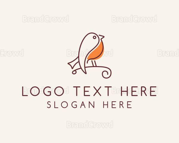 Whimsical Finch Bird Logo