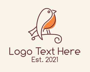 Plaza - Whimsical Finch Bird logo design