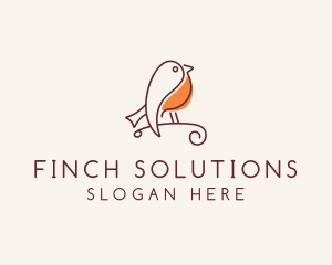 Finch - Whimsical Finch Bird logo design