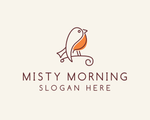 Whimsical Finch Bird  logo design