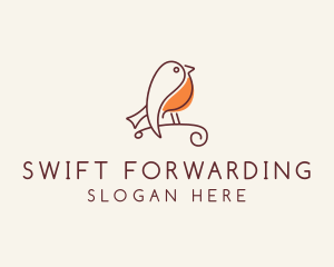 Whimsical Finch Bird  logo design