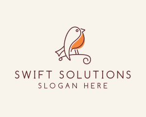 Swift - Whimsical Finch Bird logo design