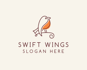 Swallow - Whimsical Finch Bird logo design