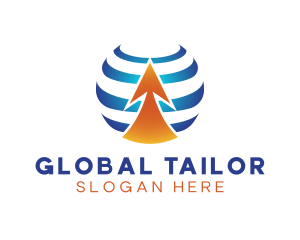 Global Shipping Arrow logo design