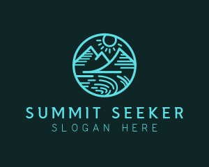 Mountain Scene Line Art logo design