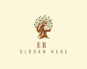 Natural - Woman Nature Tree logo design