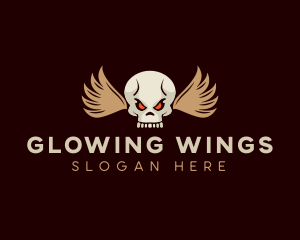 Skull Head Wing logo design