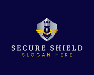 Guard - Fortress Tower Shield logo design