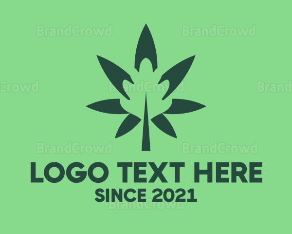 Green Cannabis Weed Herb Logo