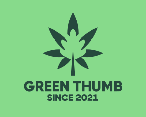 Green Cannabis Weed Herb logo design