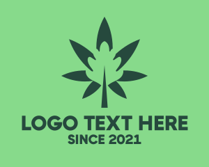 Vegetarian - Green Cannabis Weed Herb logo design