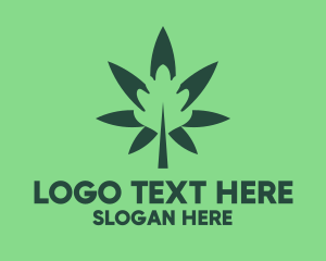 Green Cannabis Weed Herb Logo