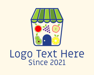 Healthy Living - Fresh Fruit Grocery logo design