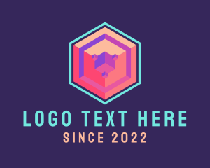 App - Abastract Technology Media Cube logo design