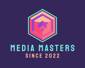 Media - Abastract Technology Media Cube logo design