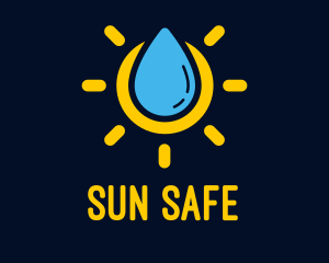 Sunblock - Liquid Sun Lotion logo design