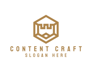 Hexagon Turret Castle logo design