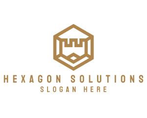 Hexagon - Hexagon Turret Castle logo design