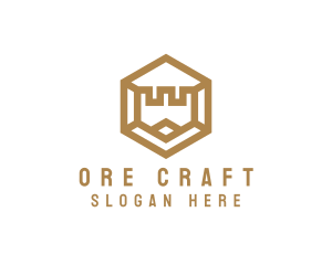 Hexagon Turret Castle logo design