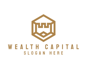Capital - Hexagon Turret Castle logo design