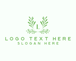 Flower Arranging - Green Foliage Letter logo design