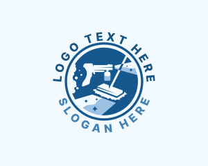 Clean - Mop Spray Cleaning Sanitary logo design