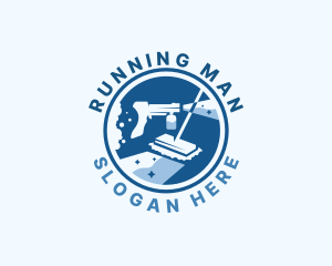 Mop Spray Cleaning Sanitary Logo