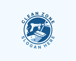 Sanitary - Mop Spray Cleaning Sanitary logo design