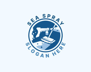 Mop Spray Cleaning Sanitary logo design