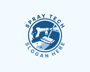 Mop Spray Cleaning Sanitary logo design