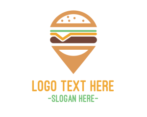 Fastfood - Cheese Burger Pin logo design